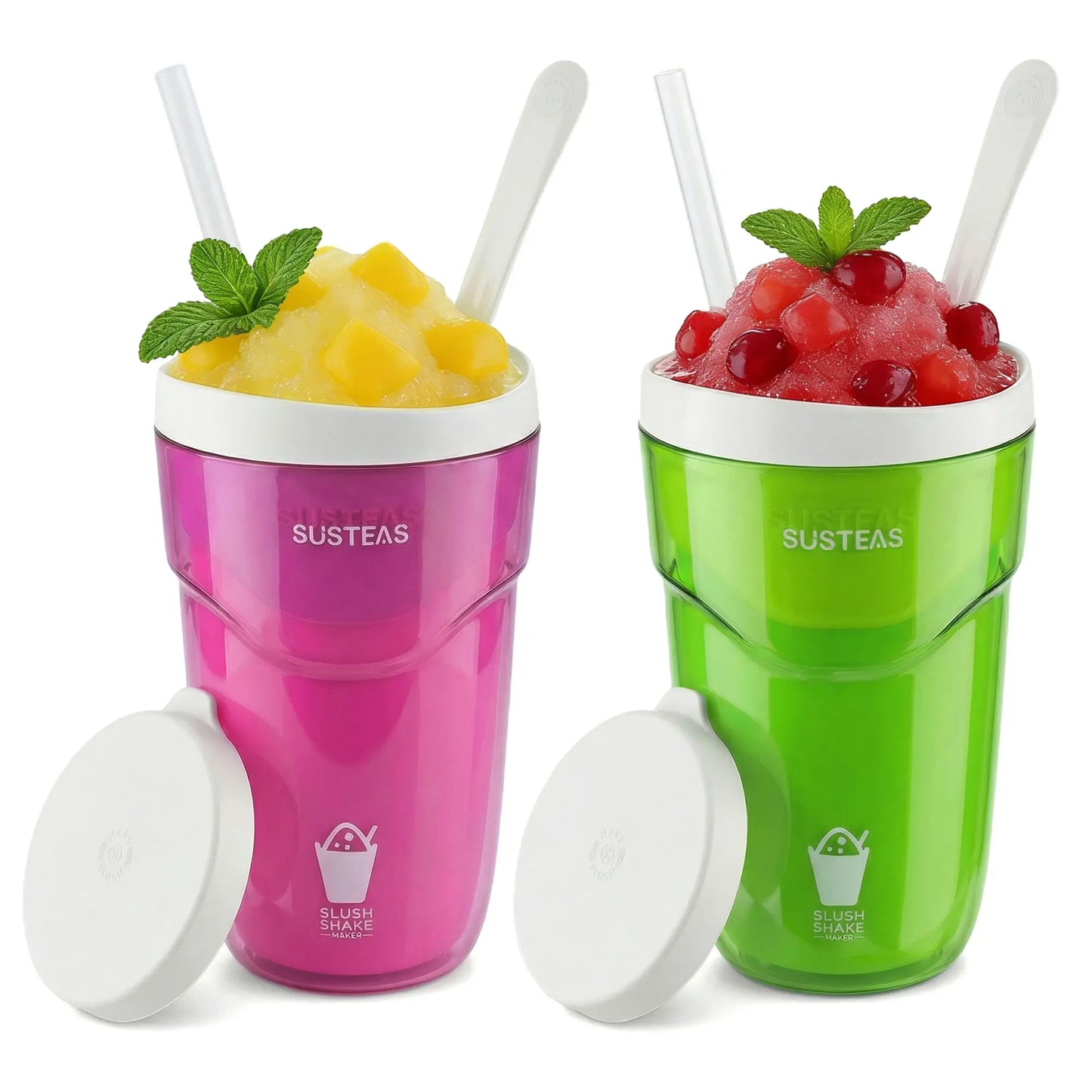 SUSTEAS Compact Slush and Shake Maker with Freezer Core for Quick Single-Serving Smoothies, Slushies, and Milkshakes, BPA-Free, Blue