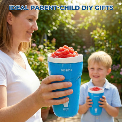 SUSTEAS Compact Slush and Shake Maker with Freezer Core for Quick Single-Serving Smoothies, Slushies, and Milkshakes, BPA-Free, Blue