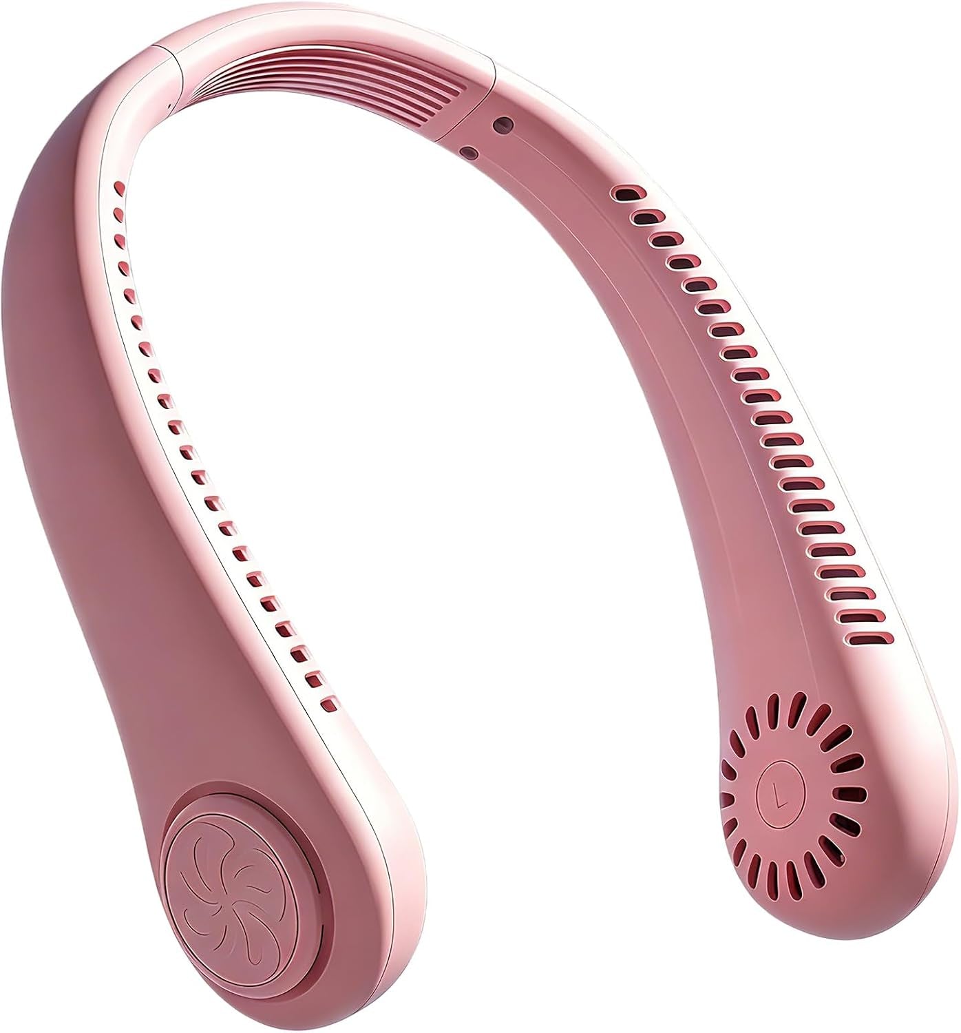 Hands-Free Neck Fan, Personal Portable Fan 3 Speeds, Bladeless Display, Stereo Airflow Personal Cooling Fan for Outdoor, Sports, Travel, Office, Makeup (Pink)